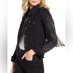 LEVI’S | Studded Cropped Tassel Denim Jacket